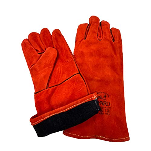 1 X Welding Gloves Long Leather Gaunlets Heat Resistant Lined Mig Arc Welders By All Trade Direct #TOP5