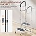 Bed Steps for High Beds for Adults, Heavy Duty Step Stool with Adjustable Handle for Elderly, Large Anti-Slip Platform, Support up to 400lbs, Safety Step Stools for Bathroom, Outdoor & Car Use