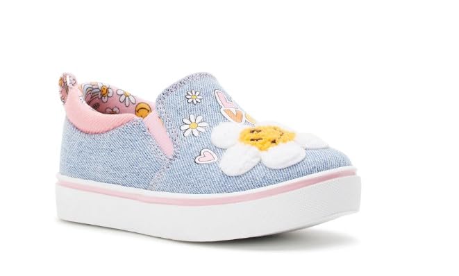 Girls Toddler Denim Daisy Patch Shoes (Denim Blue, US Footwear Size System, Toddler, Numeric, Medium, 10)