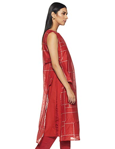 Image of Amazon Brand - Myx Women's Regular Fit Kurta in Poly Chanderi
