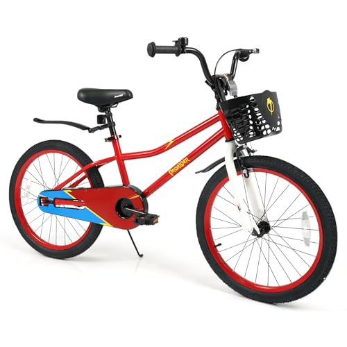 Image of BABY JOY Kids Bike, 12 14 16 18 Inch Boys Girls Bike for 3-8 Years w /Training Wheels, 20 Inch Children Bicycle for 8+ Teens w /Kickstand, Handbrake, Coaster Brake & Removable Basket, Sporty Bicycle