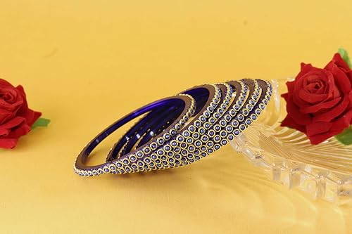 Image of NMII Glass Golden Beads & Pearls Moti Work Designer Bangles Set For Women & Girls | Kanch ki Chudi Set | Girl's Bangles Bracelet | Glass Bangles | Daily, Wedding, Party, Fashion Jewellery- Set of 12