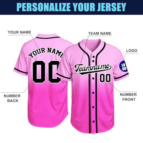 Image of Custom Baseball Jersey Personalized Stitched or Printed Name Number Baseball Shirt Sports Uniform Gifts for Men Women Youth