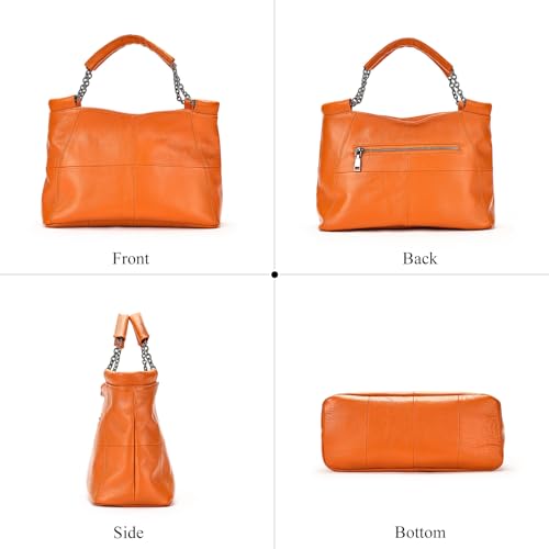 Image of Genuine Leather Women Handbags and Purses Designer Medium Tote Bag Fashion Shoulder Crossbody Satchel Hobo Bag