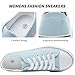 FRACORA Womens White Black Canvas Sneakers Low Top Canvas Shoes for Women Tennis Shoes(Light Blue,US9)