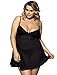Produktbild Yummy Bee Dessous Set Babydoll Kleid G String Reizwäsche Größe 34-52 (schwarz, 44)