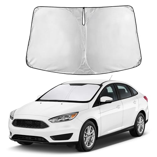 Image of Autovir Windshield Sun Shade Fit for 2012-2016 2017 2018 Ford Focus Sunshade, Front Car Window Shades Sun Visor, Blocks UV Rays & Heat, Car Accessories