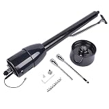 Flynsu 30' Black Tilt Steering Column Floor Shift Replacement for Chevy GM Hot Rod No Key w/ 9 Hole Adapter...