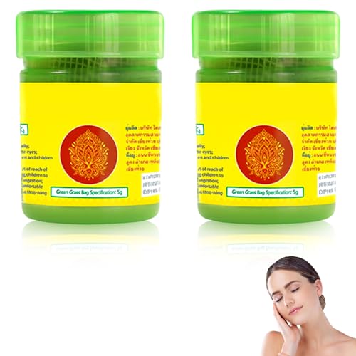 2Pcs Thai Herbal Inhaler Herbal Smelling Salts for Blocked Nose Relief Aromatherapy Nasal Inhaler for Stress Relief and Meditation Portable Fum Inhaler for Travelers