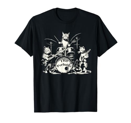 Funny Cat Kitties Band Rock Heavy Metal Camiseta