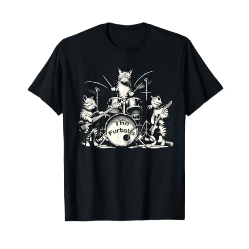 Funny Cat Kitties Band Rock Heavy Metal Camiseta