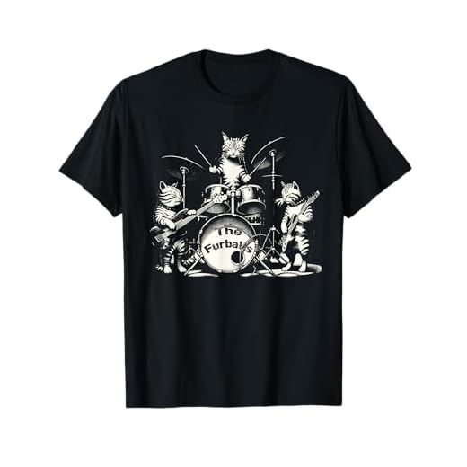 Funny Cat Kitties Band Rock Heavy Metal Camiseta