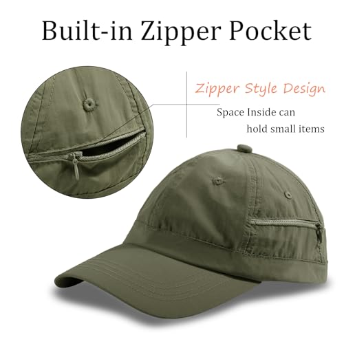 Image of Mens Waterproof Baseball Cap Womens Rain Hat Quick Dry Running Hat with Sweatband Outdoor Golf Breathable Sports Cap