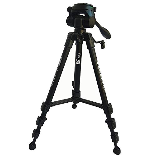 Eloies® Travel Series TL-59 Aluminum Tripod Stand for Mobile Phone and DSLR Digital Camera 57″/4.7Feet | Lightweight Compact Size Travel Tripod Max Height with Mobile Holder (Black)