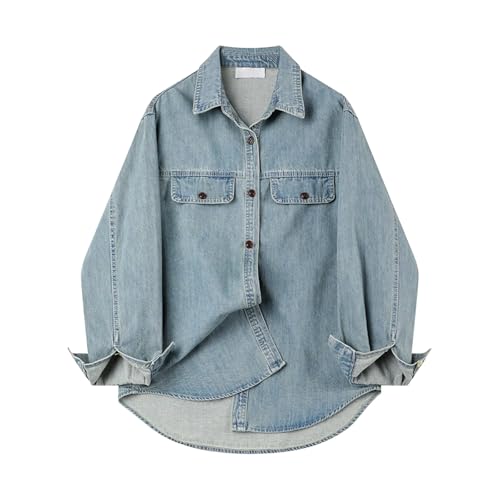 Chemise en denim pour femmes - Top rétro décontracté idéal pour affronter l'hiver avec style