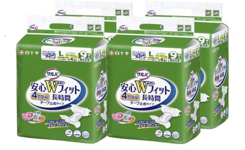 白十字 サルバ安心Wフィット L9枚×4セット