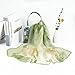 E-Clover Floral Scarf for Women Lightweight Green Flower Chiffon Sheer Scarf Fashion Chiffon Shawl Wraps