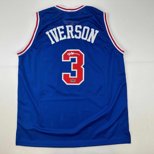 Allen Iverson Blue Autographed Jersey