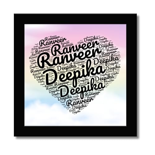 Image of Amazon Brand JABSY - Valentine Day Couple Name Unique Photo Frame | Wedding Engagement Anniversary Birthday Gift Name Heart Cute