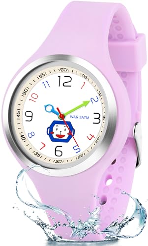 Kids Watch for Boys Girls Ages 4-15, Analog Quartz Watch with Soft TPU Band，30M Waterproof Outdoor Sports Watches，Learning Time Children Teenager Watches