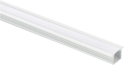 Recessed Aluminum LED Profile with Frosted Diffuser - Recess Channel Extrusion with White Cover for LED Tape or Strip - Channel System for Under Cabinet, Shelf, Table | 2 Meters
