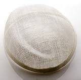 Sinamay Asymmetrical Pillbox Hat Base by Shine Trim - Ivory
