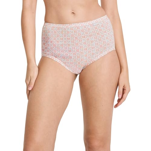 Image of Jockey Women's Underwear Elance Brief - 3 Pack, Paradise Peach /Peach Garden Geo /Echo Blue, 5