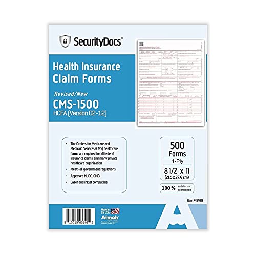 SecurityDocs-500-CMS-1500-Health-Insurance-Claim-Forms-LaserInkjet-Compatible-HCFA-Form-1500-Version-02-12-85x11-500-Forms-59211