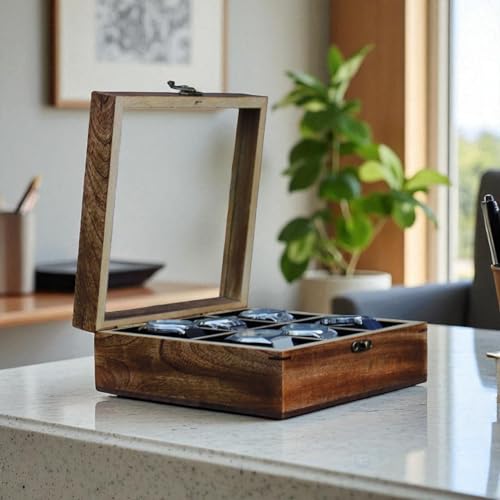 Creation India Craft Store Handmade Vintage Wooden Watch Box for Men, - Image 6