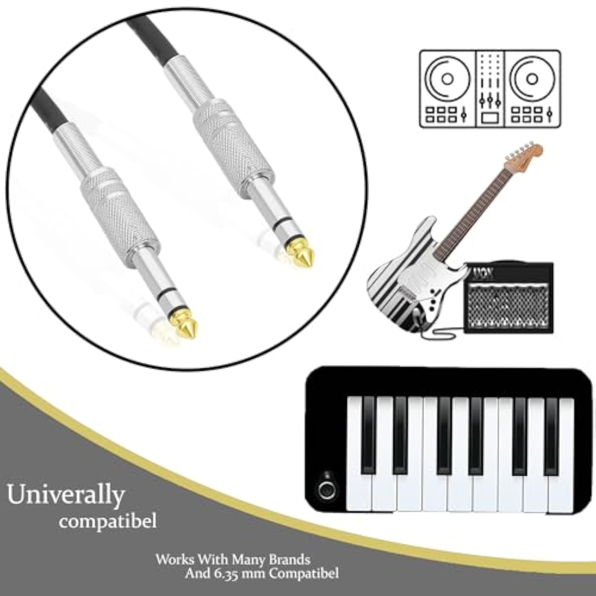 6.35 mm TRS 1/4 Guitar Cable