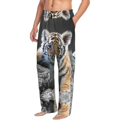 Pantalon pyjama tigre mignon EdWal avec poches pratiques Noir - 2