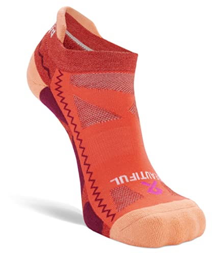 Image of Balega Grit and Grace Women's Arch Support Performance No-Show Athletic Running Socks, Beautiful Warrior Pink /Peach, Small