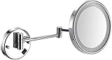 Fitlin 5-fache Vergrößerung Wandspiegel Make-up Rasierspiegel LED beleuchteter Badezimmerspiegel Verdeckte Installation 8 Zoll