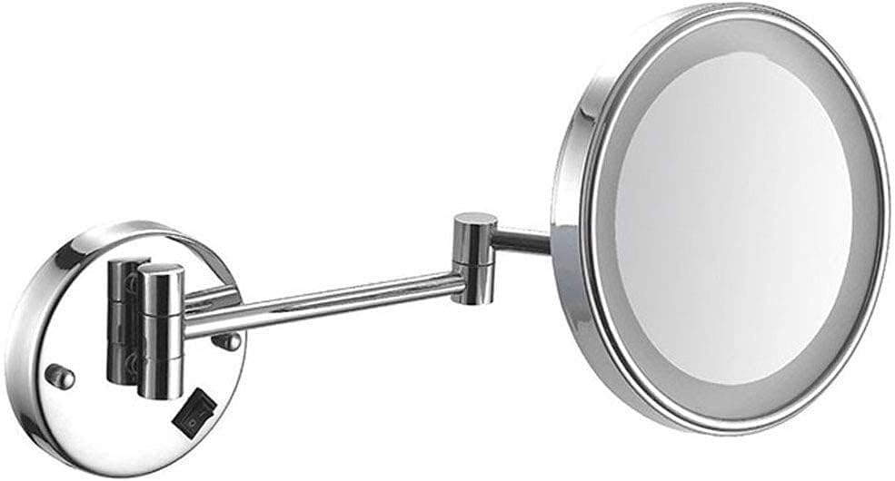 Miroir de maquillage circulaire de 20,3 cm avec loupe x5 intégrée