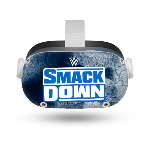 Head Case Designs Officially Licensed WWE Smack Down TV Program Logos Vinyl Sticker Skin Decal Cover Compatible with Meta Quest 2