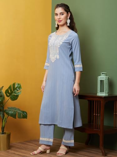 Image of Globus Women Kurta Set (3640924001 Maroon S)