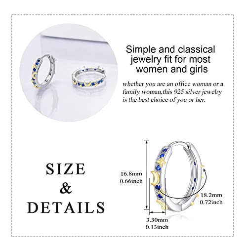 Star Hoop Earrings Moon And Star Earrings For Women Silver Hoop Earrings Jewelry Gifts For Women Girls #TOP2
