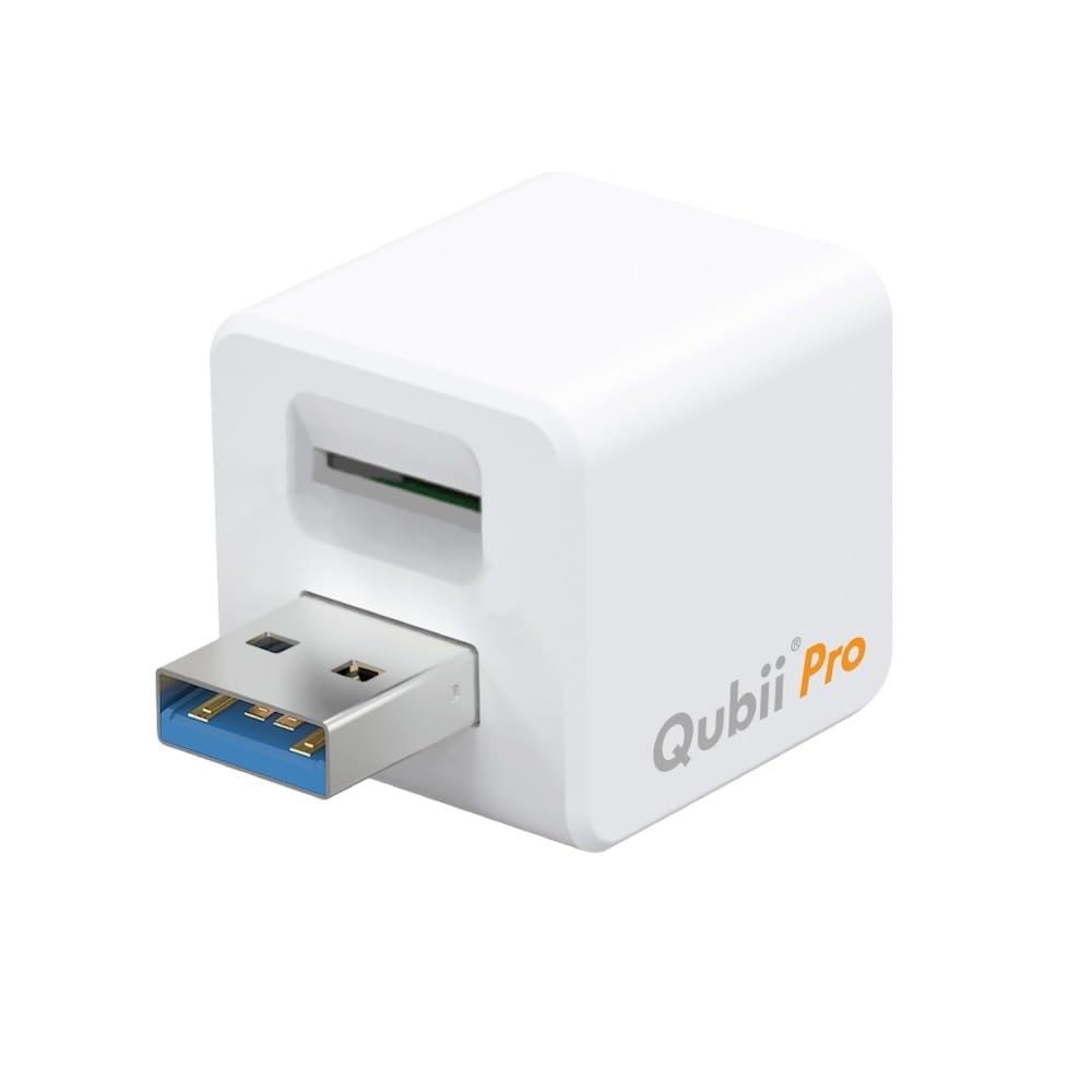 Qubii Pro バックアップ　SDカード256GB iOS データ保存　充電 Amazon | Maktar Qubii Pro ホワイト (microSD 256GB付) 充電しながら