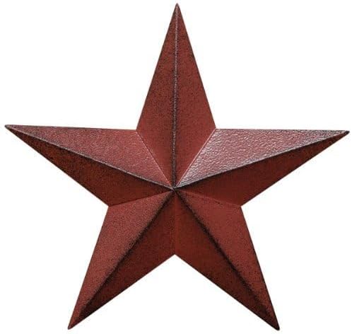 BCD 24" Rustic Barn Star Wall Decor - Handmade Burgundy Large Barn Star - Country Primitive Farmhouse Decor for Home, Outdoor, Party & Birthday Decorations, Vintage Metal Ornament