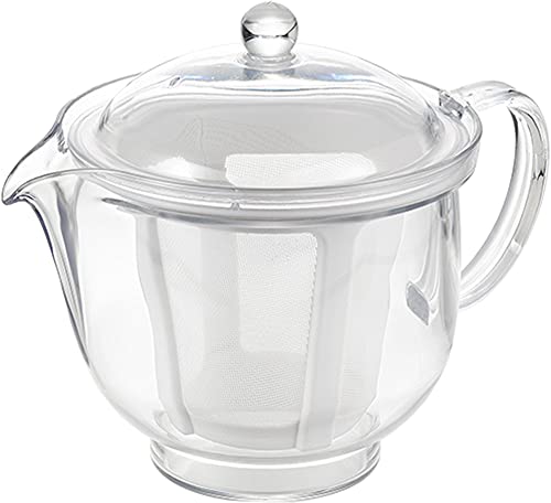 Akebono TW-3739 Teapot, Polyester Mesh, L, Made in Japan, Clear Teapot, Shatterproof, Easy to Pour, Fine and Durable Polyester Strainer, Clear Teapot