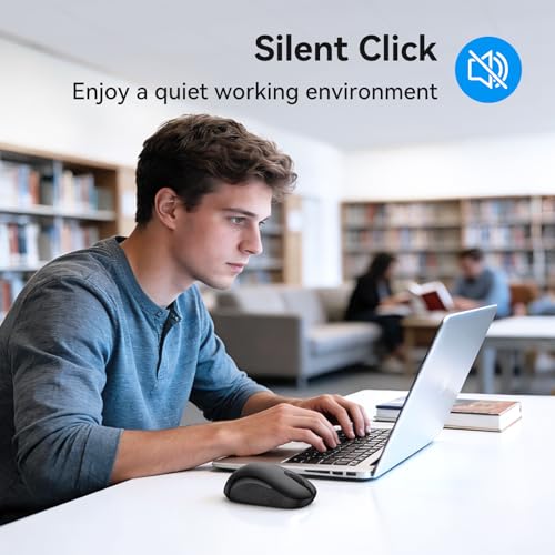 Image of TECKNET 2.4GHz White Wireless Mouse,Suitable for Small to Medium Hands | Laptop Mouse 3 Adjustable DPI Office Cordless USB Mice with Receiver,Compact & Easy to Carry Quiet Clicking