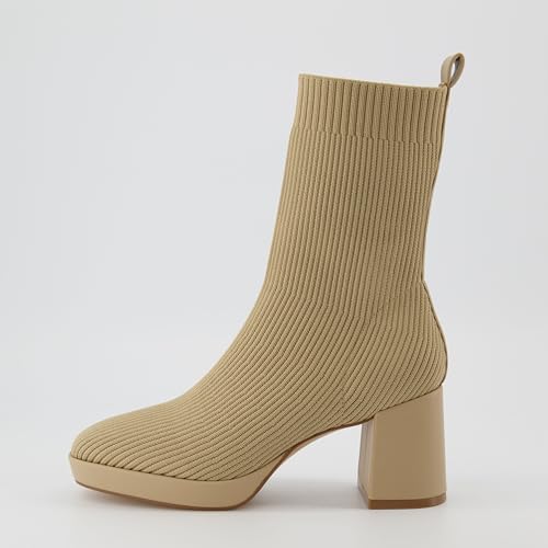CUSHIONAIRE Women's Bancroft Stretch platform heel boot +Memory Foam, Wide Widths Available2