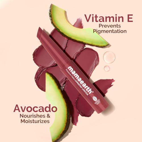 Image of Mamaearth Moisture Matte Longstay Mini Lipstick with Avocado Oil & Vitamin E for 12 Hour Long Stay-02 Plum Punch - 0.7 g