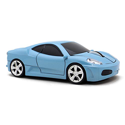 Image of Wireless Mouse Sports Car Mouse USB Computer Mice Optical 2.4GHz with Headlight 1600DPI for PC Laptop MAC (Blue)