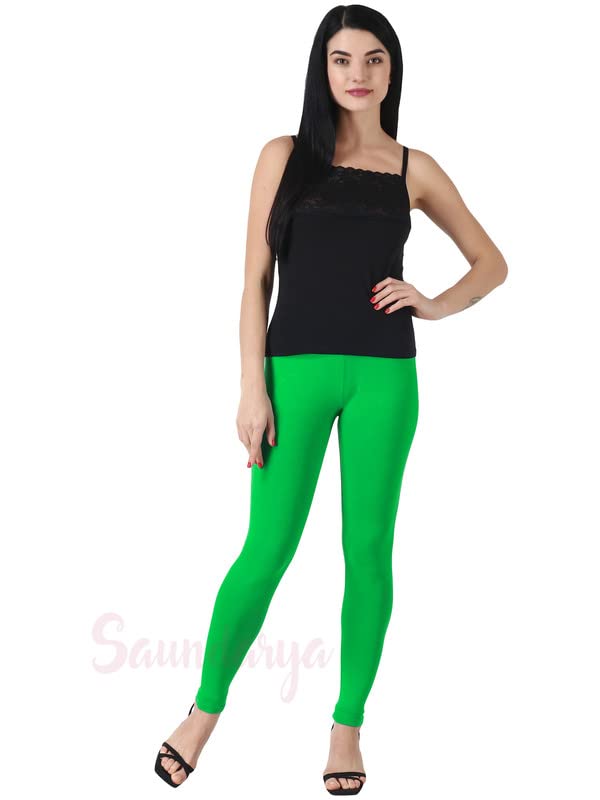 Image of Saundarya Women's Regular Fit Ankle Length Leggings Sizes: Small Size (S /M) for 26-30 inches Waist, Regular Size (L /XL) for 30-36 inches Waist and Plus Size (Plus Size for 36-42 Inches Waist)
