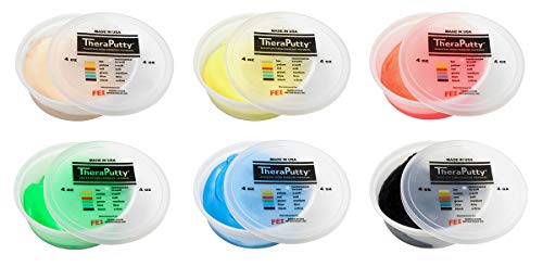 Image of Cando Theraputty Resistive Exercise Putty - Set of 6 resistances - 4 oz.