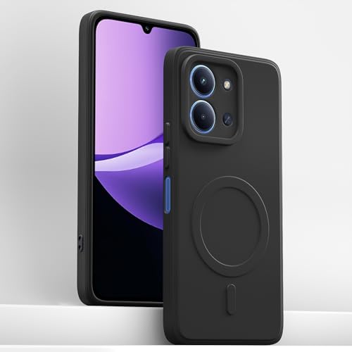 Image of Pikkme Back Cover for Redmi 15C 5G Soft Matte Silicone Mag-Safe Design (Mag-Safe Not Support) Camera Protection | Slim Fit Bumper Cover (Black)