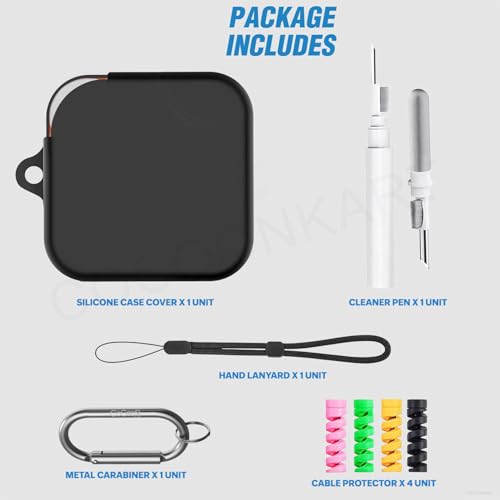 Image of Silicone Case Cover for CMF by Nothing Buds Pro 2 | Buds 2 | Buds 2 Plus with Cleaner Kit,Lanyard & 4 Pcs Cable Protectors (Black)