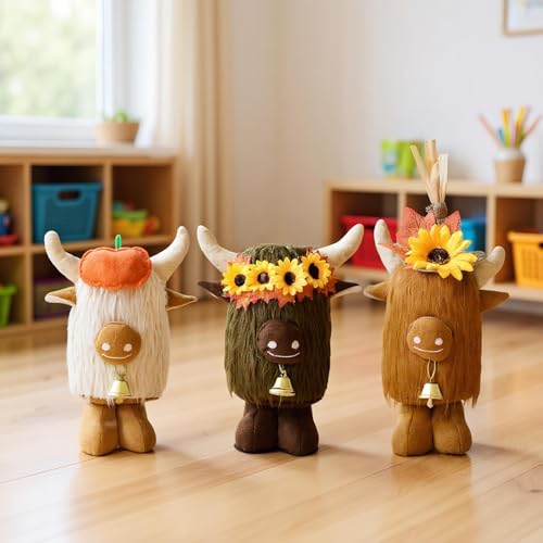 Peluche de tierras altas dulce de 28 cm: pack de 3 piezas para decorar salones 4