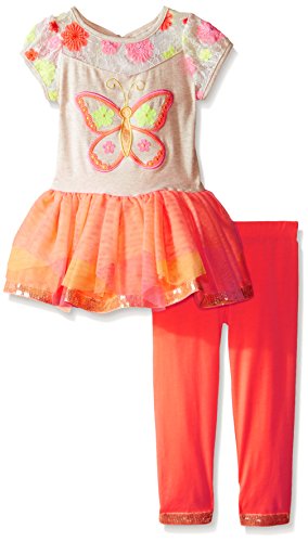 Rare Editions Girls' Butterfly Applique Tutu Legging Set